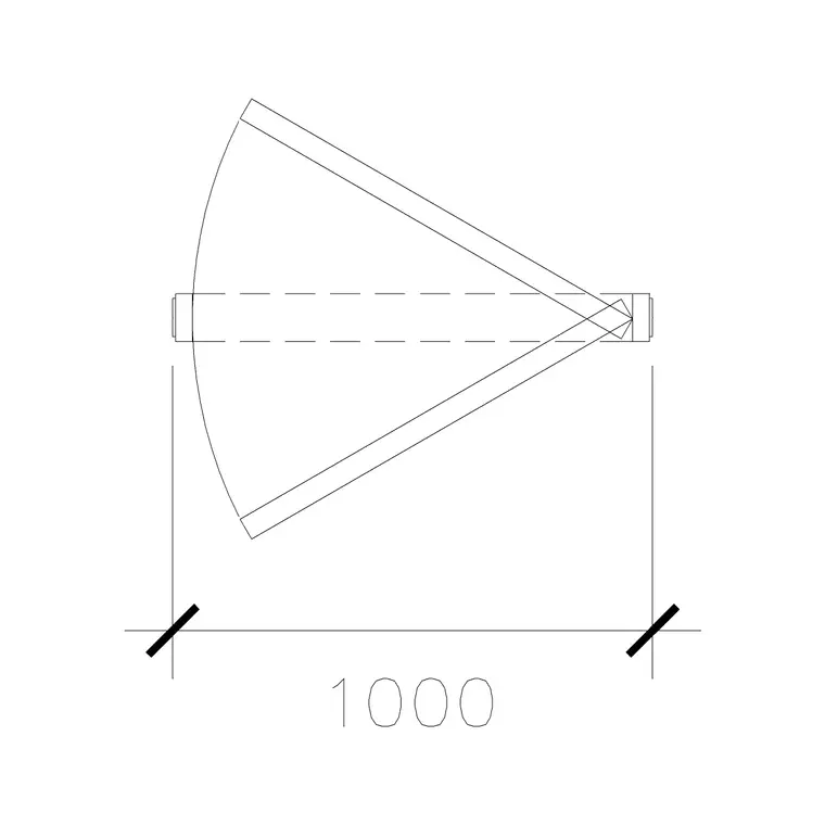 Right Hand 1000 Mm Wide Double Swing Door DWG CAD block thumbnail — doors drawing