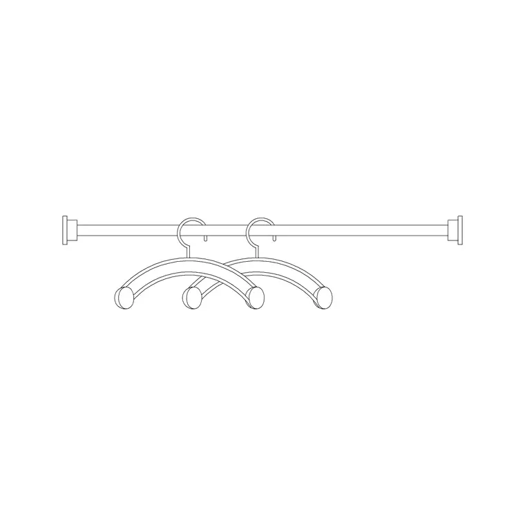 Rod With Hanger DWG CAD block thumbnail — accessories drawing