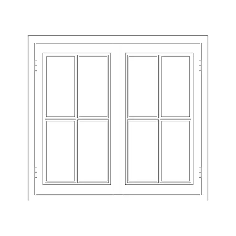 Roman Window 2 Shutter (2) DWG CAD block thumbnail — windows drawing