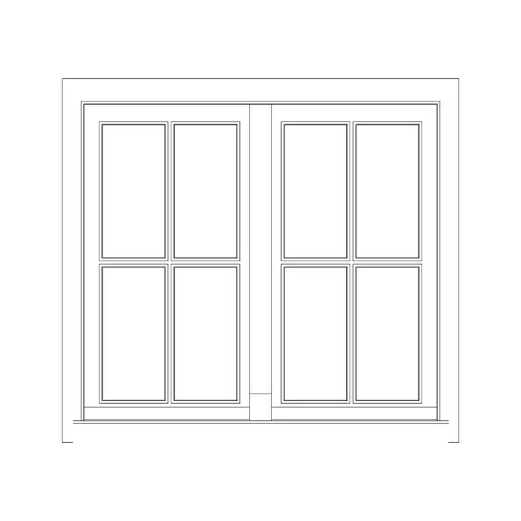 Roman Window 2 Shutter Openable DWG CAD block thumbnail — windows drawing