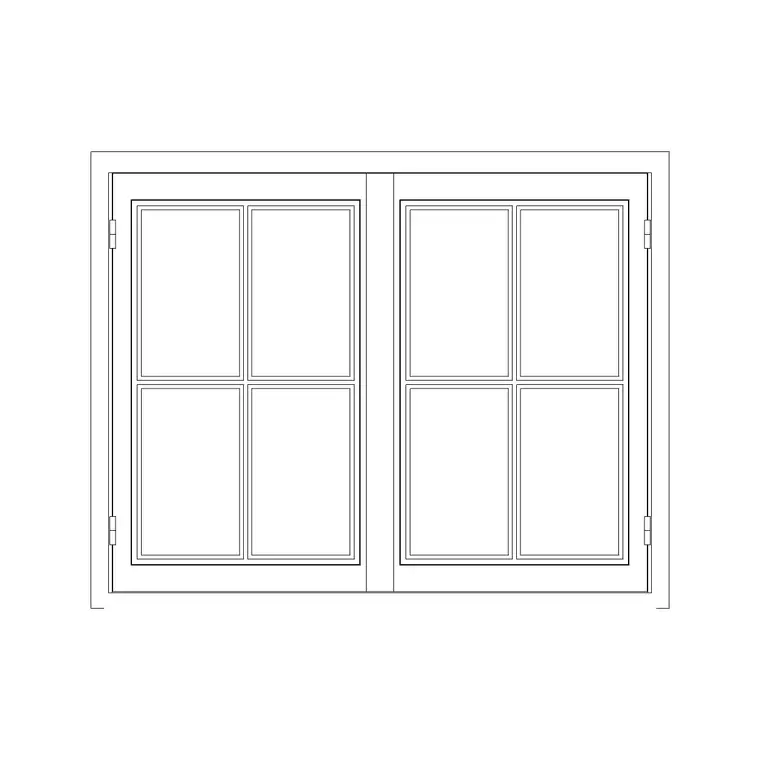 Roman Window 2 Shutter Sliding DWG CAD block thumbnail — windows drawing