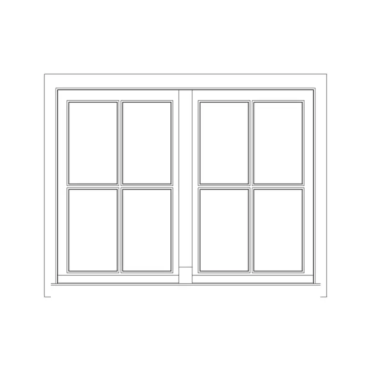 Roman Window 2 Shutter DWG CAD block thumbnail — windows drawing