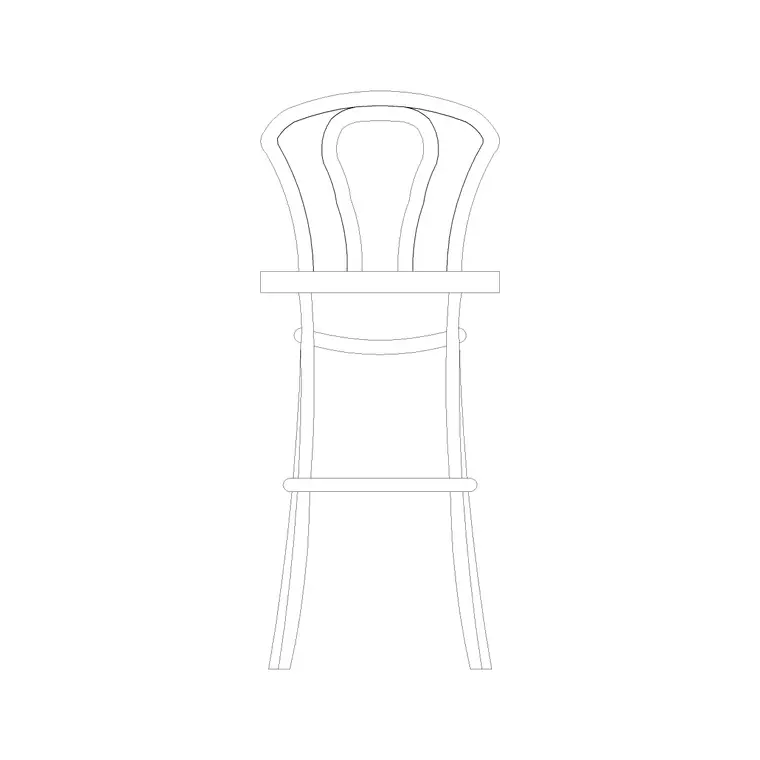 Round Back Stool DWG CAD block thumbnail — furniture drawing
