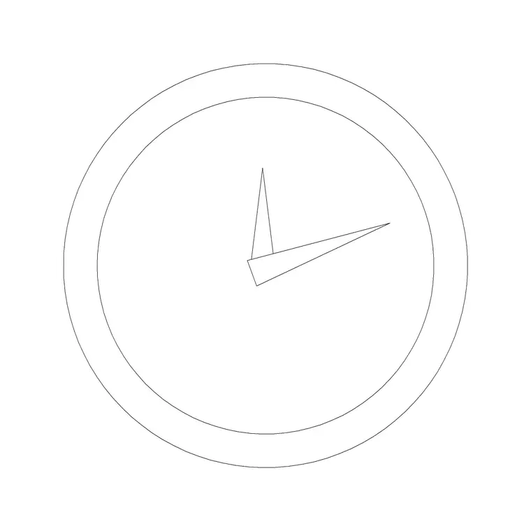 Round Clock DWG CAD block thumbnail — accessories drawing