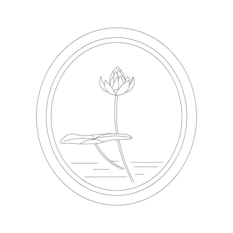 Round Frame DWG CAD block thumbnail — accessories drawing