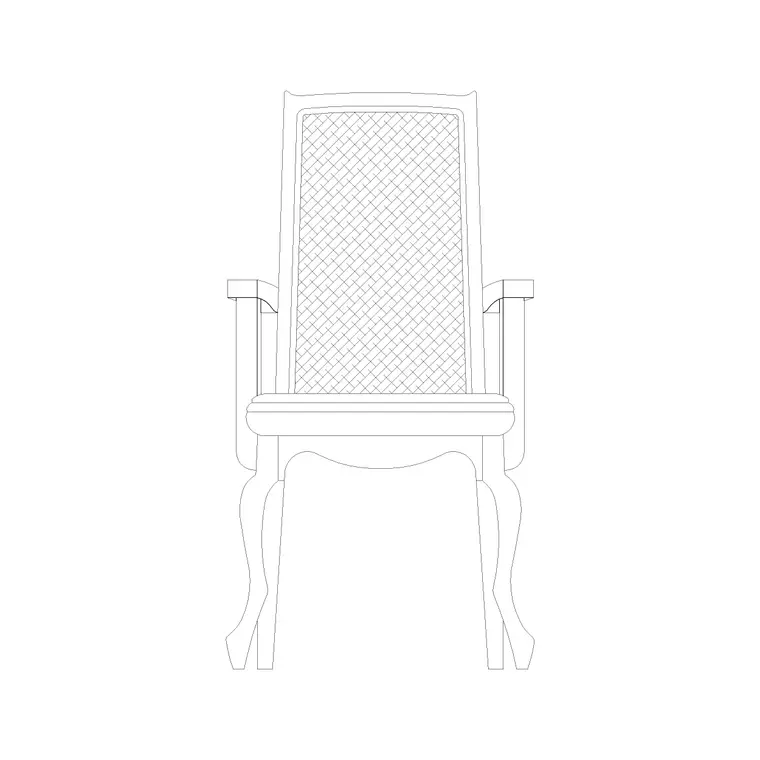 Royal Chair Front Ele DWG CAD block thumbnail — furniture drawing
