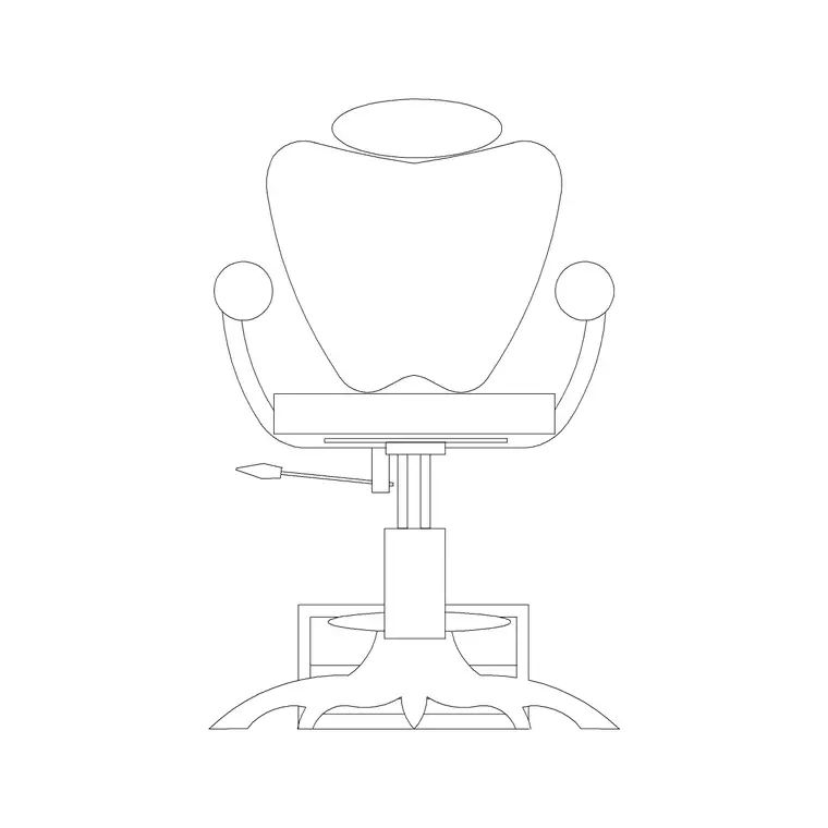 Salon Chair Front Ele 2 DWG CAD block thumbnail — furniture drawing