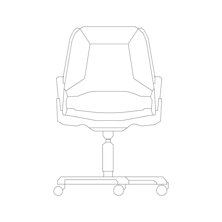 Salon Chair Front Ele DWG CAD block thumbnail — furniture drawing