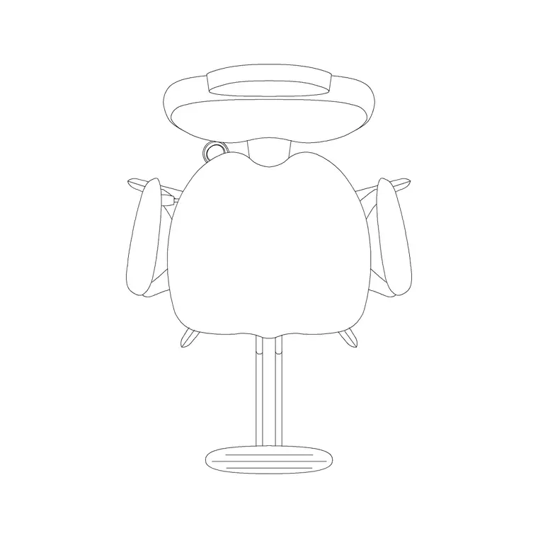 Salon Chair Plan DWG CAD block thumbnail — furniture drawing