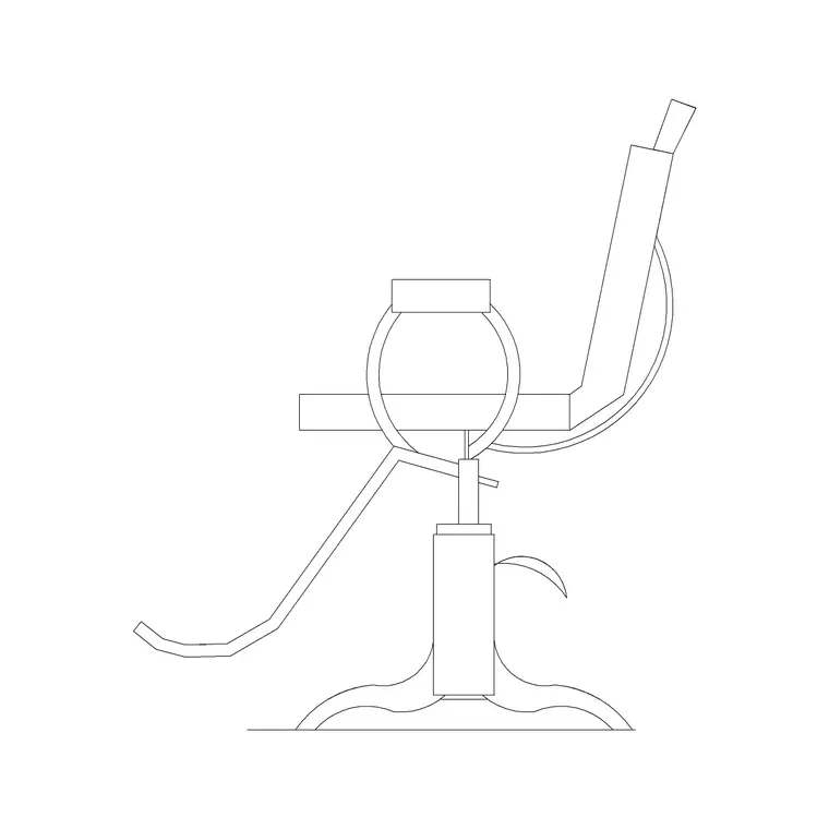 Salon Chair Side Ele 2 DWG CAD block thumbnail — furniture drawing