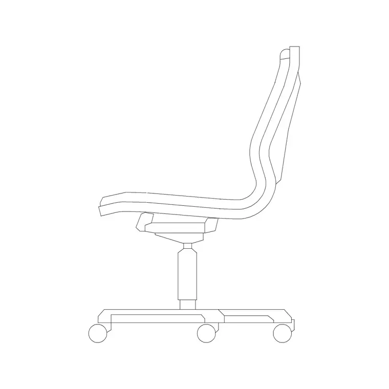 Salon Chair Side Ele DWG CAD block thumbnail — furniture drawing