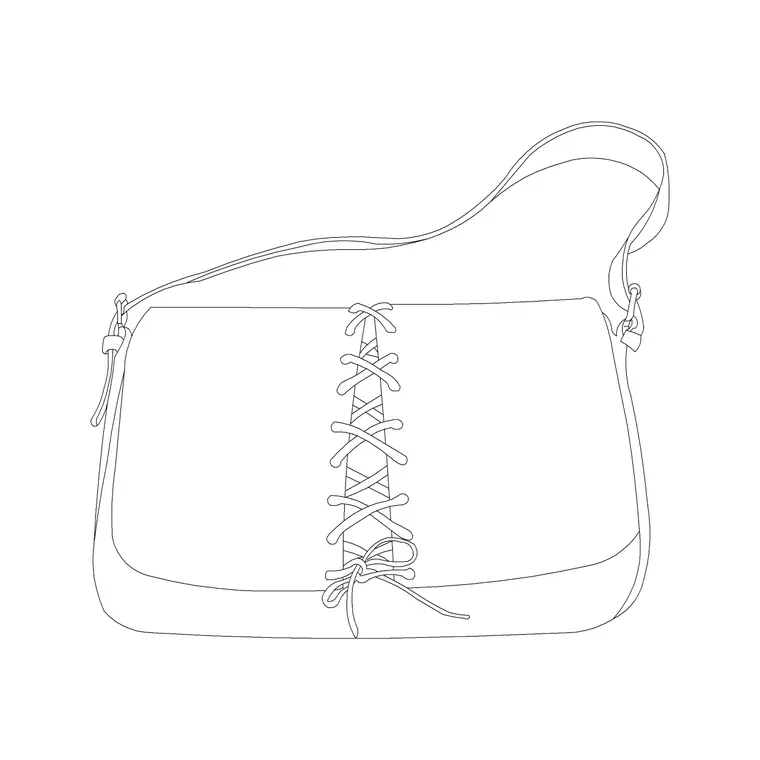 Satchel DWG CAD block thumbnail — accessories drawing