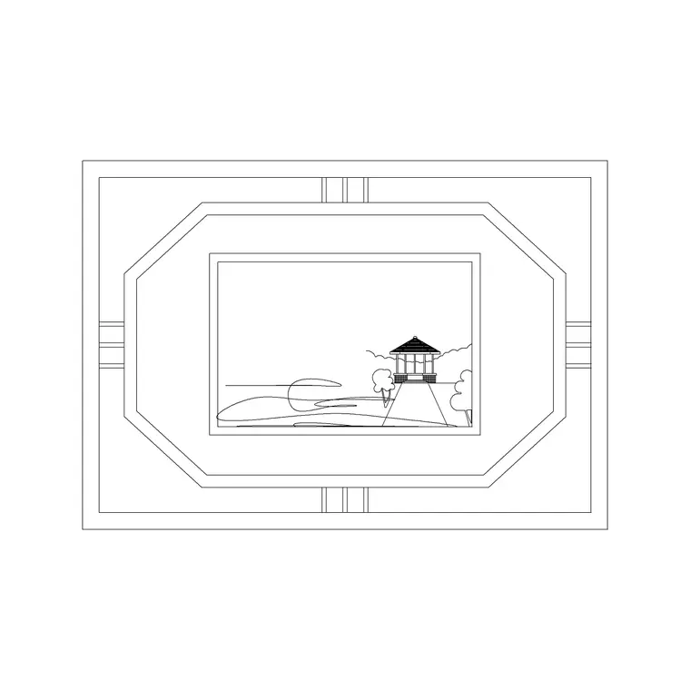 Seashore Frame 1 DWG CAD block thumbnail — accessories drawing