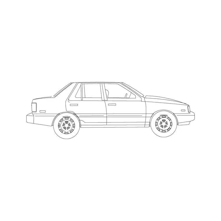 Sedan DWG CAD block thumbnail — vehicles drawing