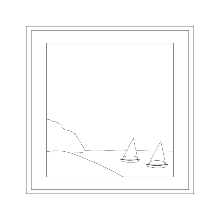 Ship Sailing Frame DWG CAD block thumbnail — accessories drawing