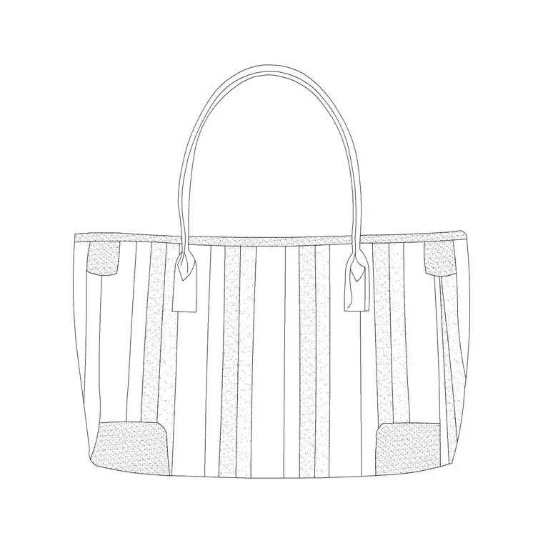 Shopper Bag 2 DWG CAD block thumbnail — accessories drawing