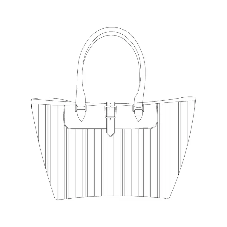 Shopper Bag DWG CAD block thumbnail — accessories drawing