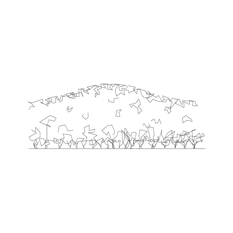 Shrubs Ele 15 DWG CAD block thumbnail — trees & plants drawing