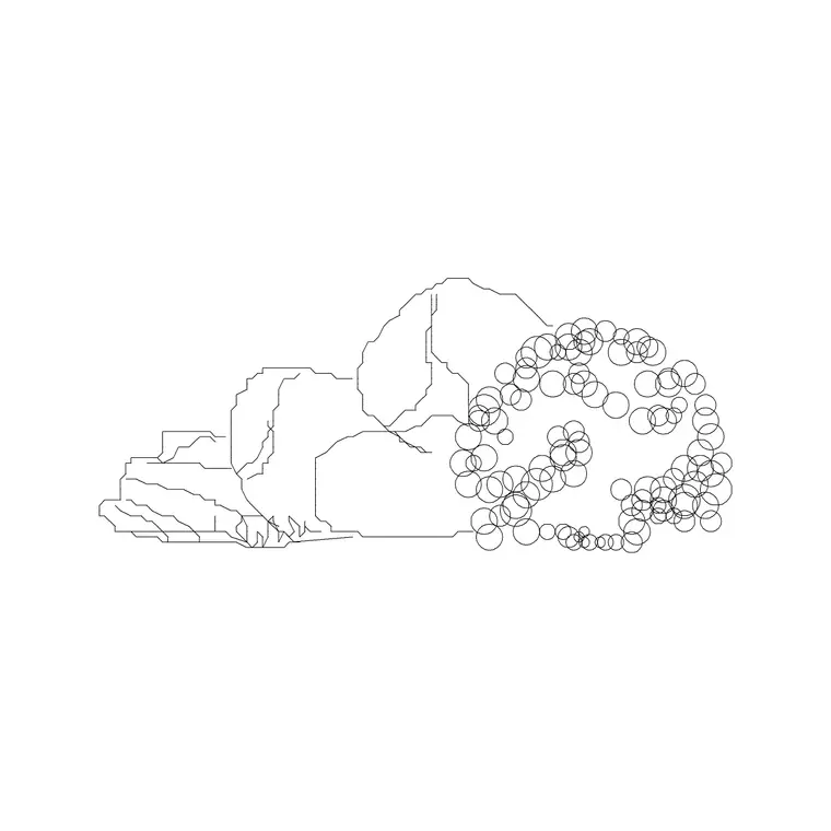 Shrubs Ele 21 DWG CAD block thumbnail — trees & plants drawing