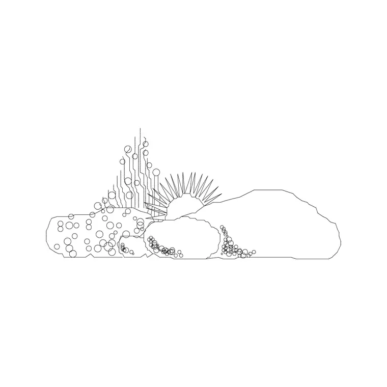 Shrubs Ele 22 DWG CAD block thumbnail — trees & plants drawing