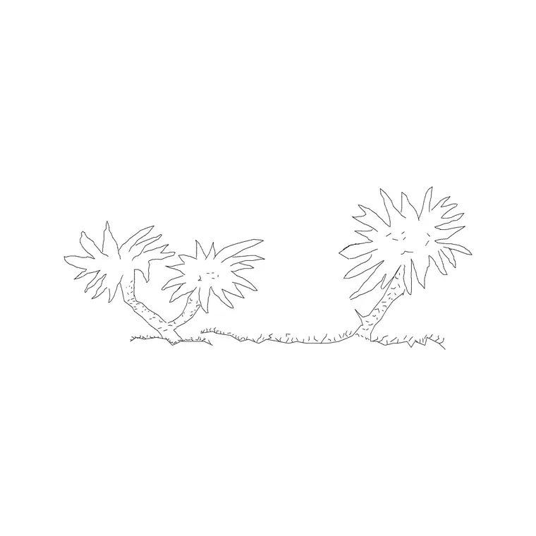 Shrubs Ele 24 DWG CAD block thumbnail — trees & plants drawing