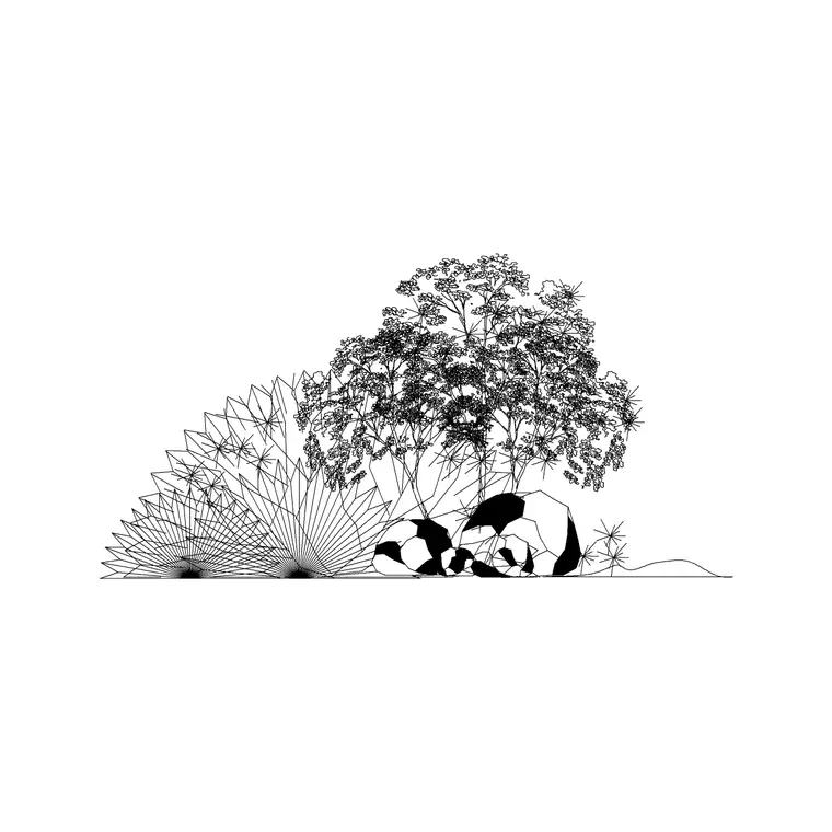Shrubs Ele 27 DWG CAD block thumbnail — trees & plants drawing