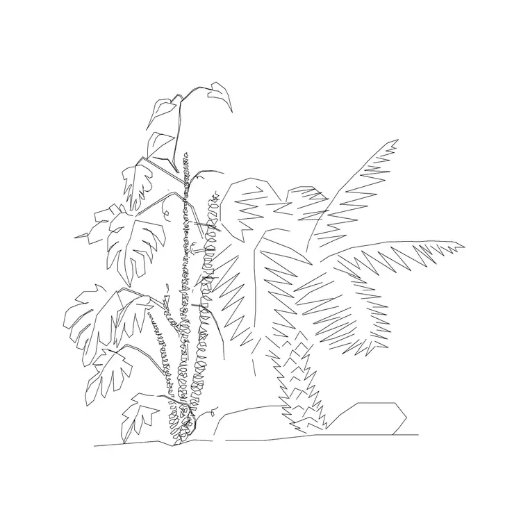Shrubs Ele Big 2 DWG CAD block thumbnail — trees & plants drawing