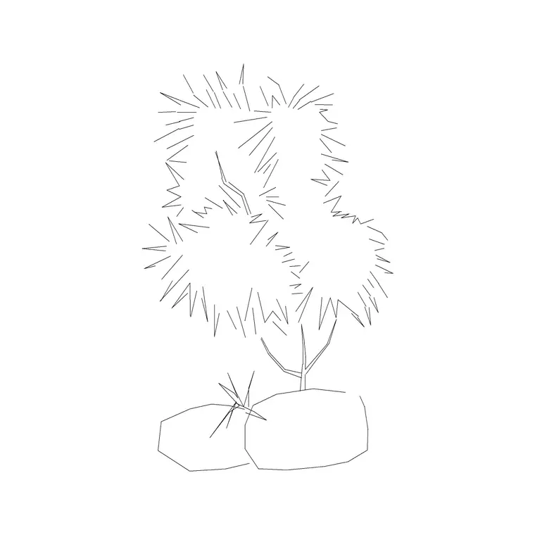 Shrubs Ele With Stone 4 DWG CAD block thumbnail — trees & plants drawing