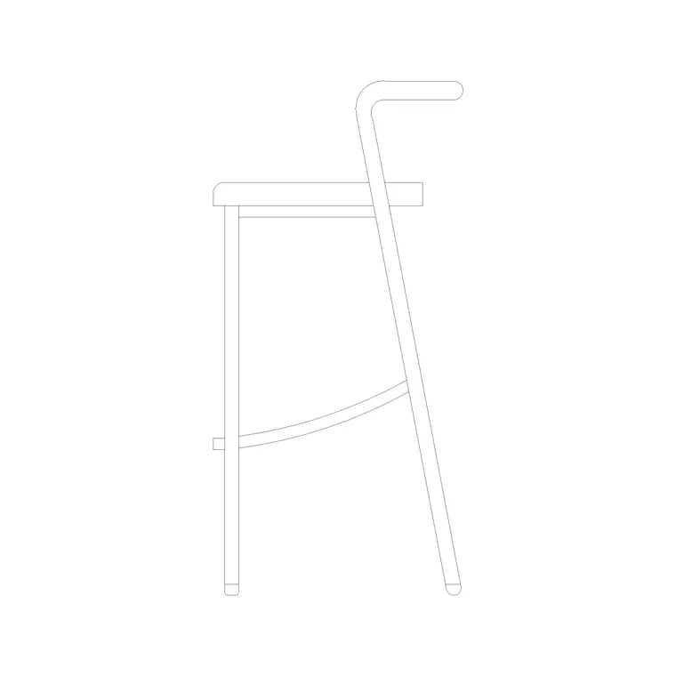 Side Elevation Bar Stool DWG CAD block thumbnail — furniture drawing