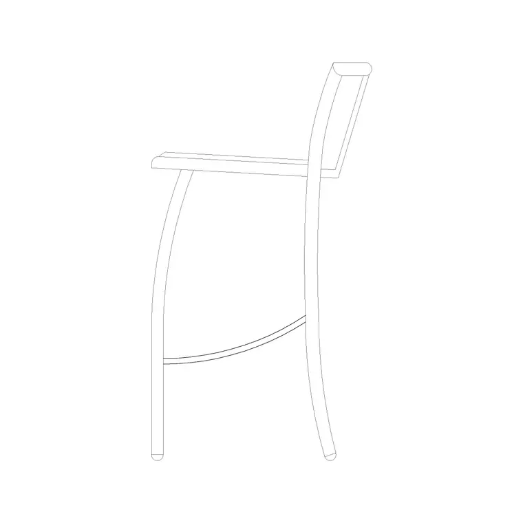 Side Elevation Chair (14) DWG CAD block thumbnail — furniture drawing