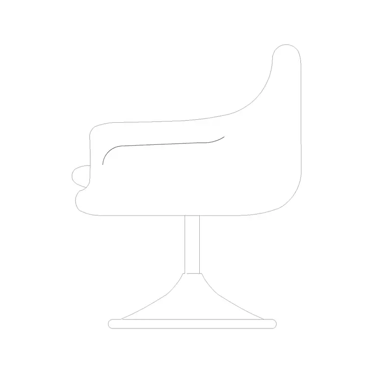 Side Elevation Chair With Disk DWG CAD block thumbnail — furniture drawing