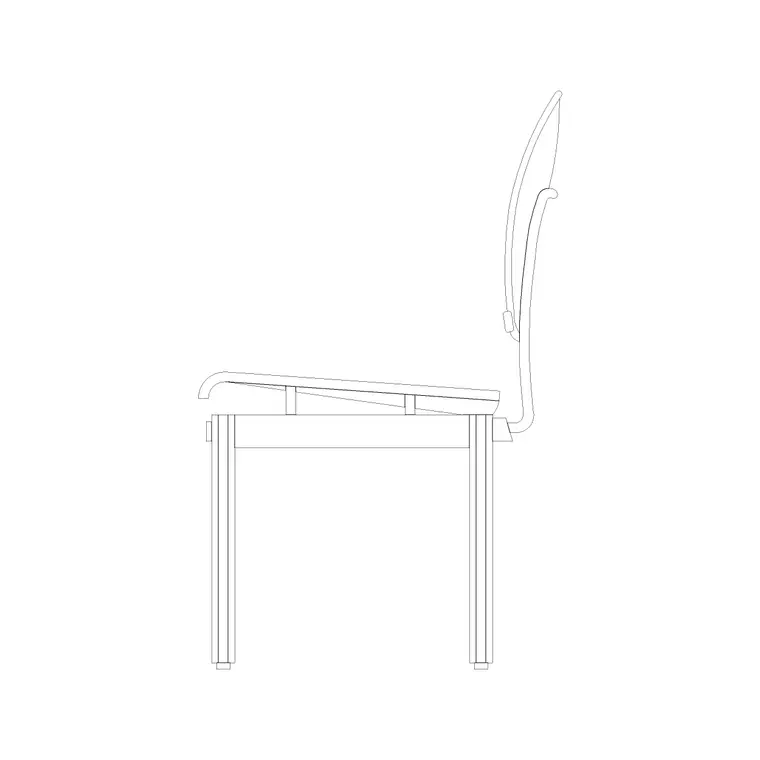 Side Elevation Chair With Round Back DWG CAD block thumbnail — furniture drawing