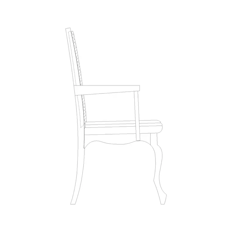 Side Elevation Royal Chair DWG CAD block thumbnail — furniture drawing