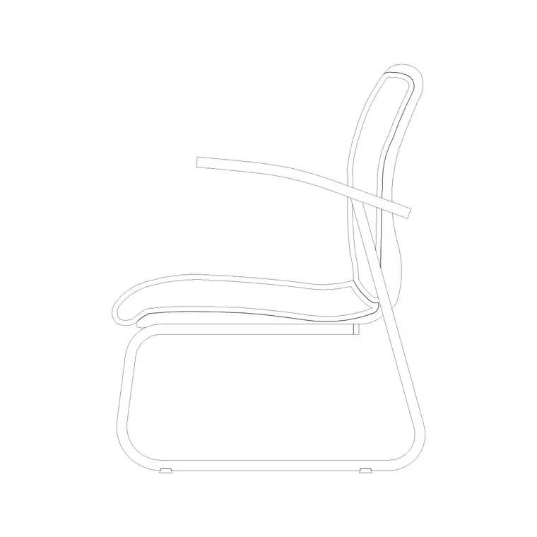 Side Elevation Visitor Chair DWG CAD block thumbnail — furniture drawing