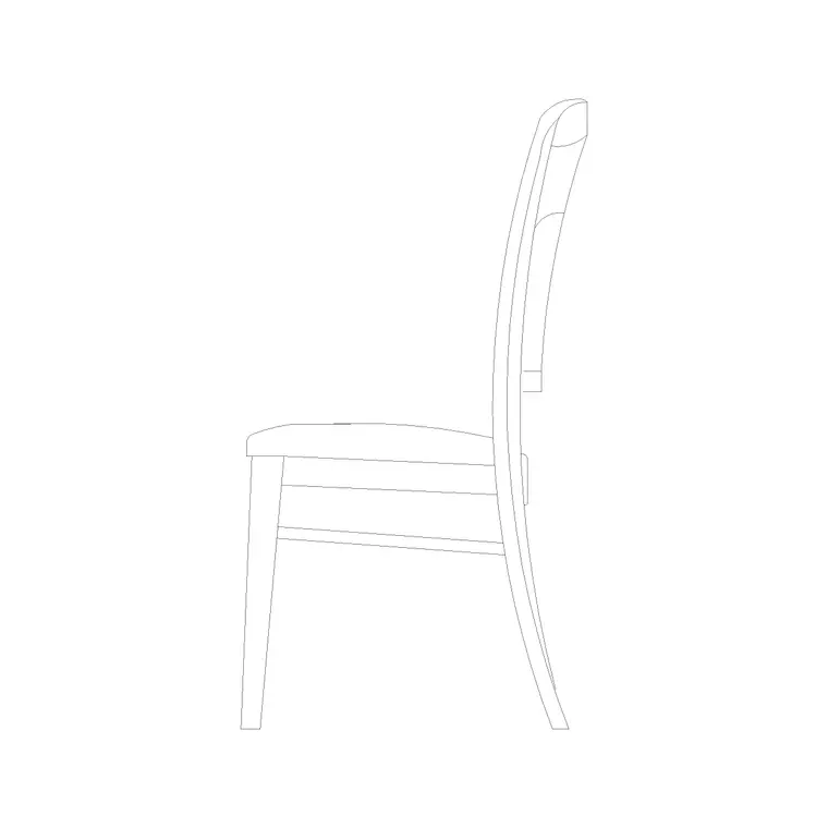Side Elevation Wooden Chair With Cushion Back DWG CAD block thumbnail — furniture drawing