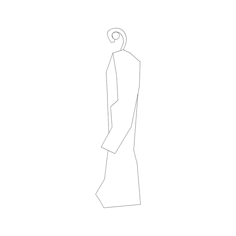 Side Hanged DWG CAD block thumbnail — accessories drawing