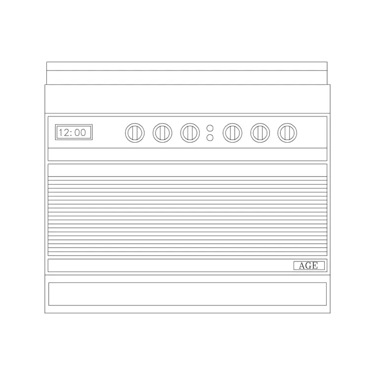 Single Burner Ele Large DWG CAD block thumbnail — kitchen drawing