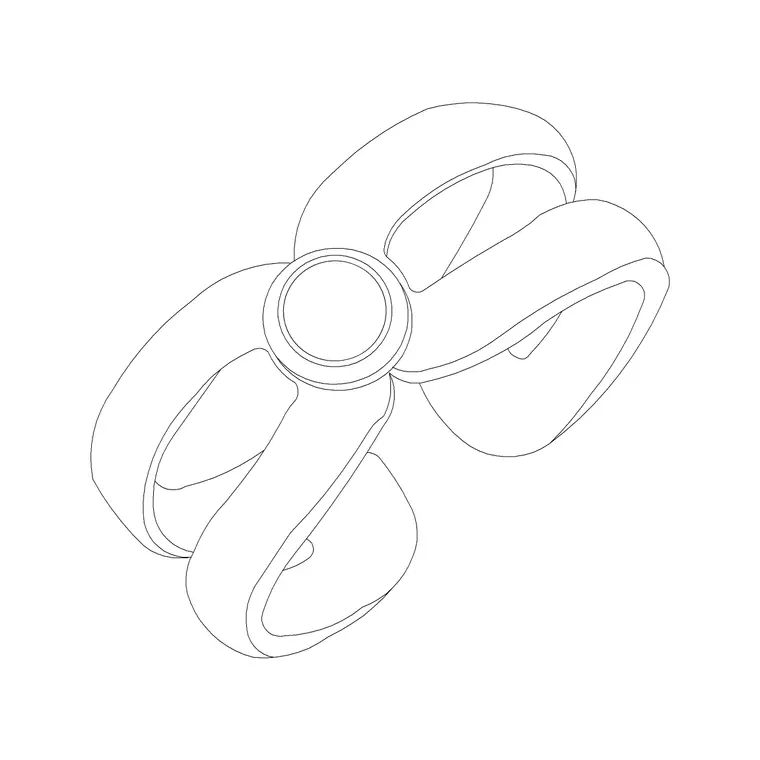 Single Diamond Ring DWG CAD block thumbnail — accessories drawing
