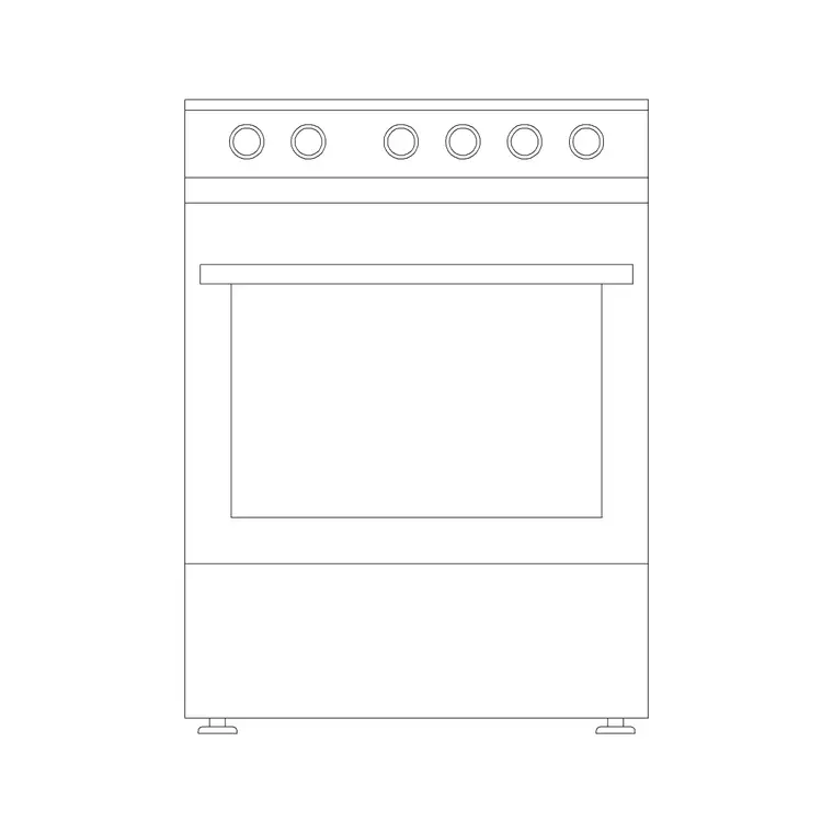 Single Overn With Burner 2 Ele DWG CAD block thumbnail — kitchen drawing