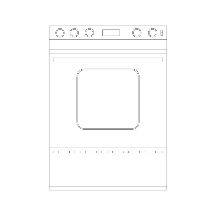 Single Overn With Burner DWG CAD block thumbnail — kitchen drawing