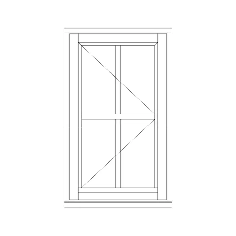 Single Shutter Left Side Openable Window (2) DWG CAD block thumbnail — windows drawing