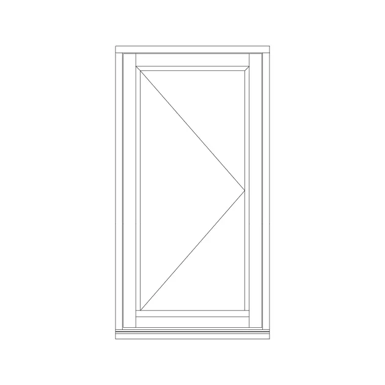 Single Shutter Left Side Openable Window DWG CAD block thumbnail — windows drawing