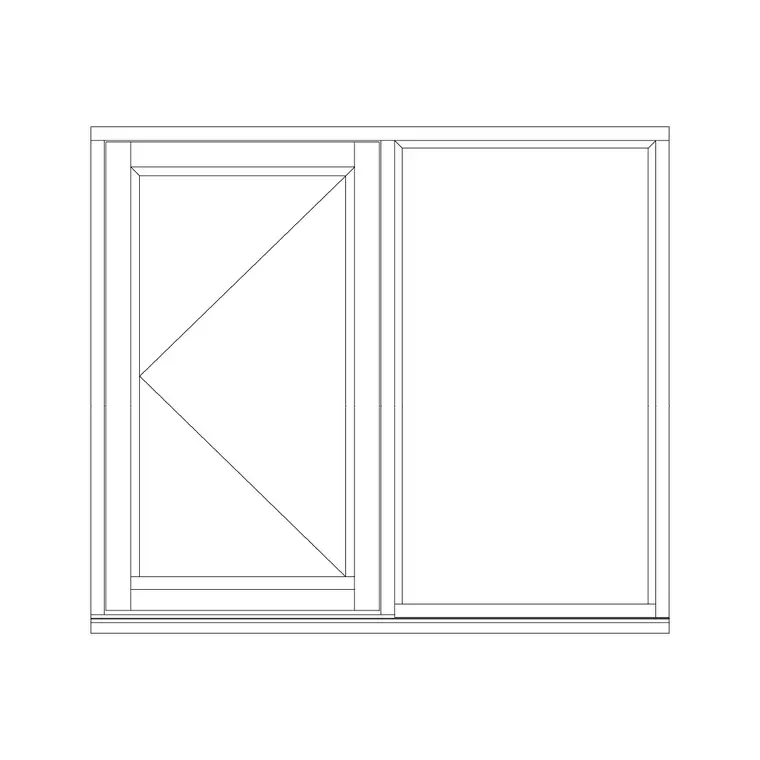 Single Shutter Openable Window With Glass Shutter DWG CAD block thumbnail — windows drawing