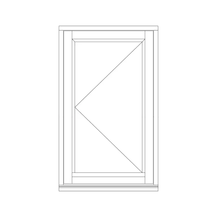 Single Shutter Openable Window With Glass DWG CAD block thumbnail — windows drawing
