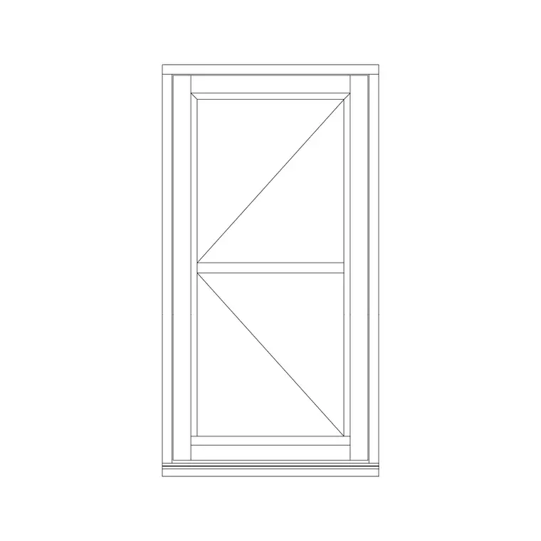 Single Shutter Openable Window CAD block DWG — plan and elevation view