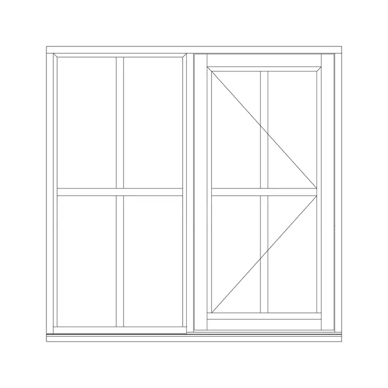 Single Shutter Sliding Window DWG CAD block thumbnail — windows drawing