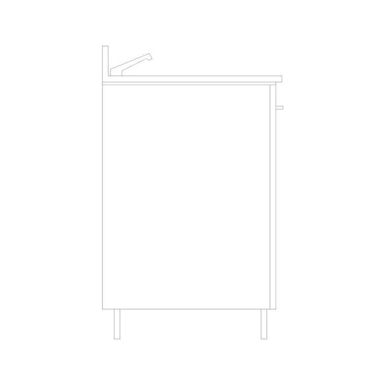 Sink Counter Side Elevation DWG CAD block thumbnail — sinks & faucets drawing