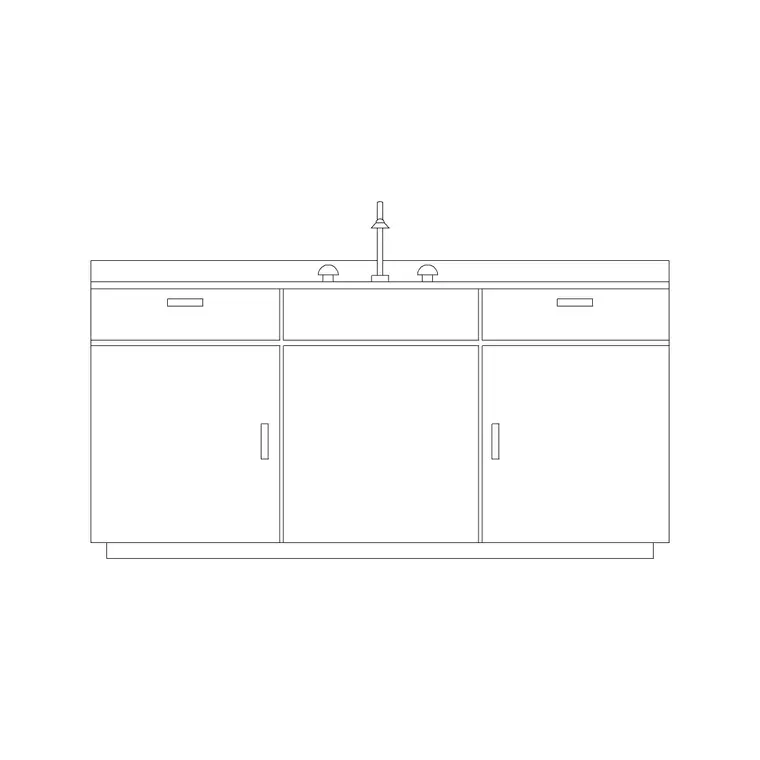 Sink Counter DWG CAD block thumbnail — sinks & faucets drawing