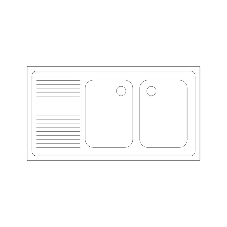 Sink Doube 2 DWG CAD block thumbnail — sinks & faucets drawing
