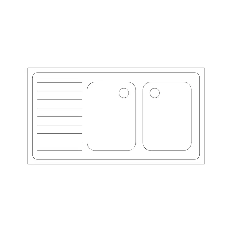 Sink Doube 3 DWG CAD block thumbnail — sinks & faucets drawing